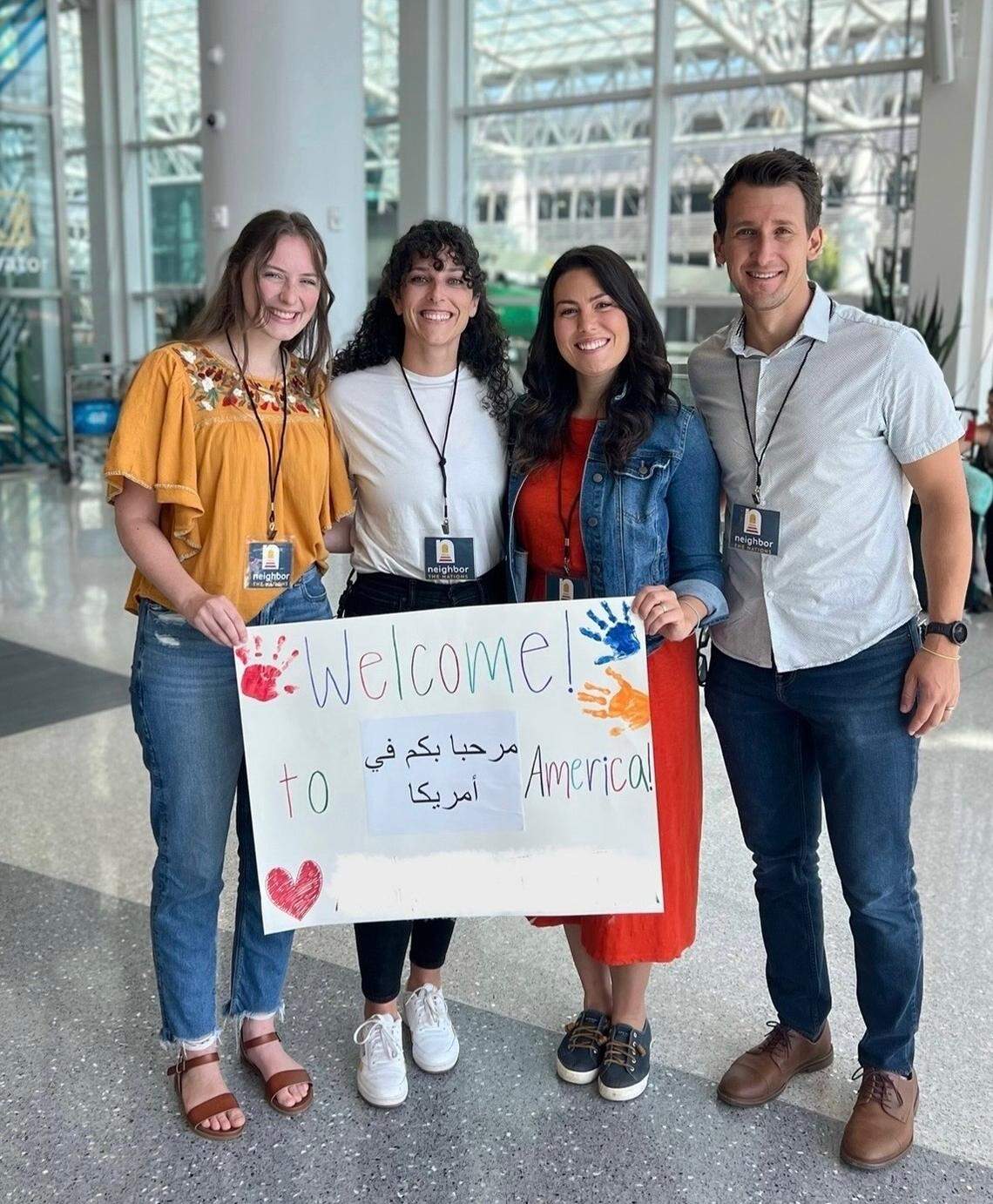 Sarah Salhotra, Ansley Ozment, Kendall Phillips and Chris Phillips. Kendall and Chris Phillips started Neighbor the Nations out of a sense of Christian duty. Chris Phillips said the pause on the government’s Refugee Admissions Program has real, dangerous effects on some of the world’s most vulnerable people.