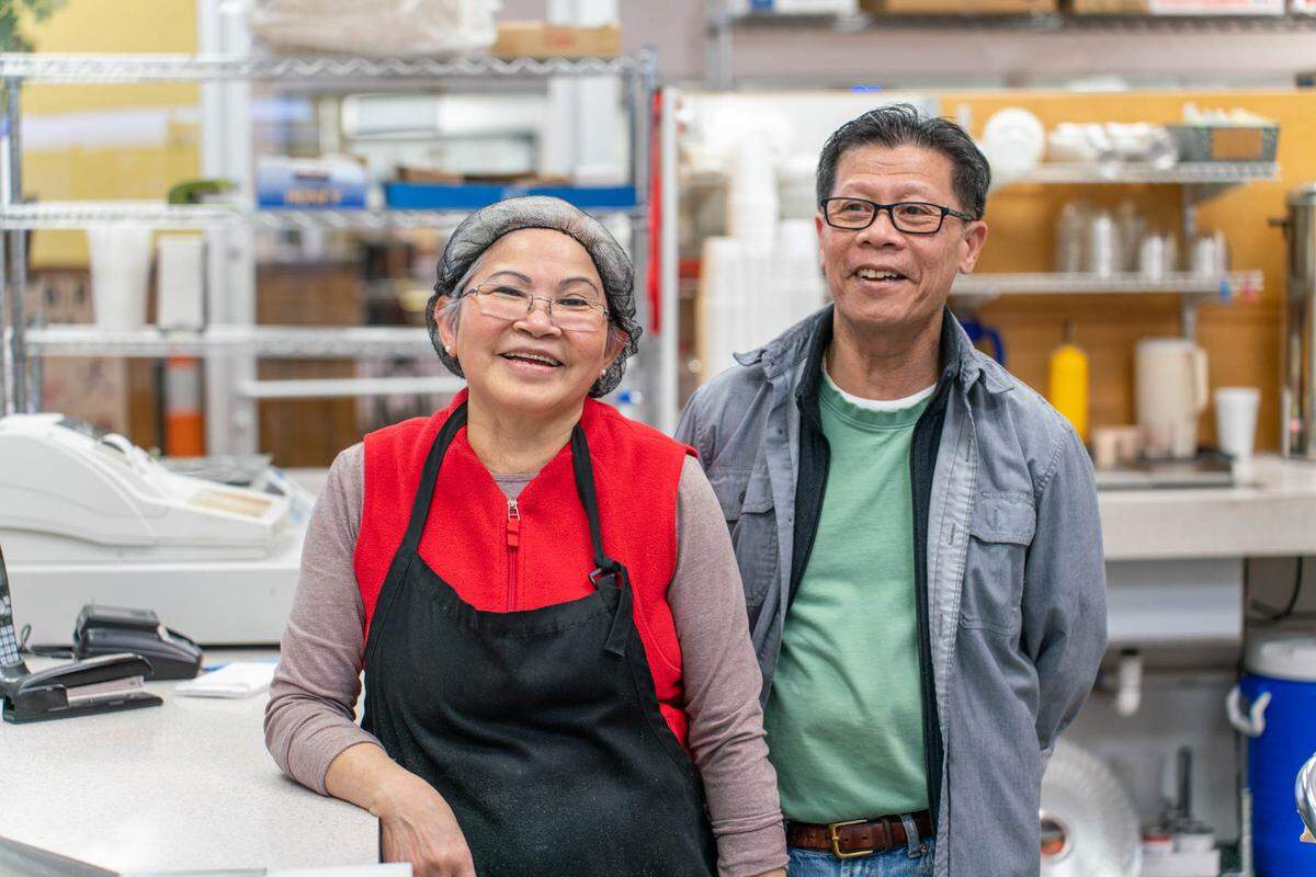 Le Thi Le-Nguyen and Minh Quang Nguyen of Le’s Sandwiches at Asian Corner Mall.