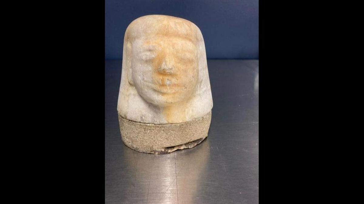 U.S. Customs and Border Protection officers at the port of Memphis, Tennessee, confiscated this ancient Egyptian artifact shipped from Europe on Aug 16.