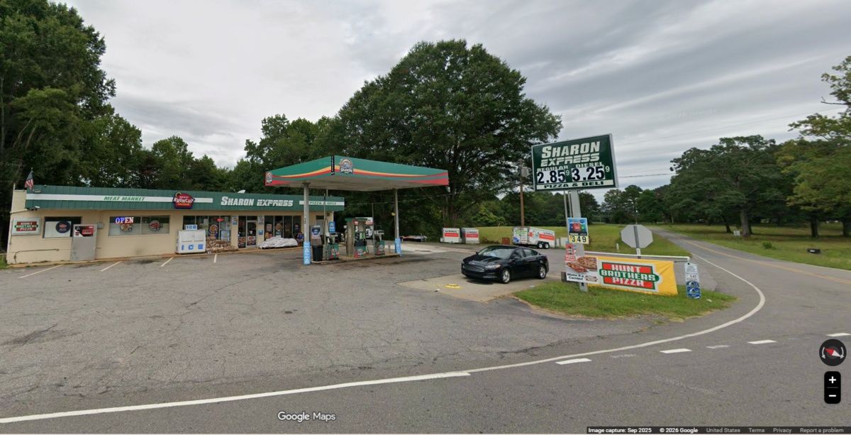 The gas pump assault happened at the Sharon Express on Island Ford Road in Statesville, NC, officials said.