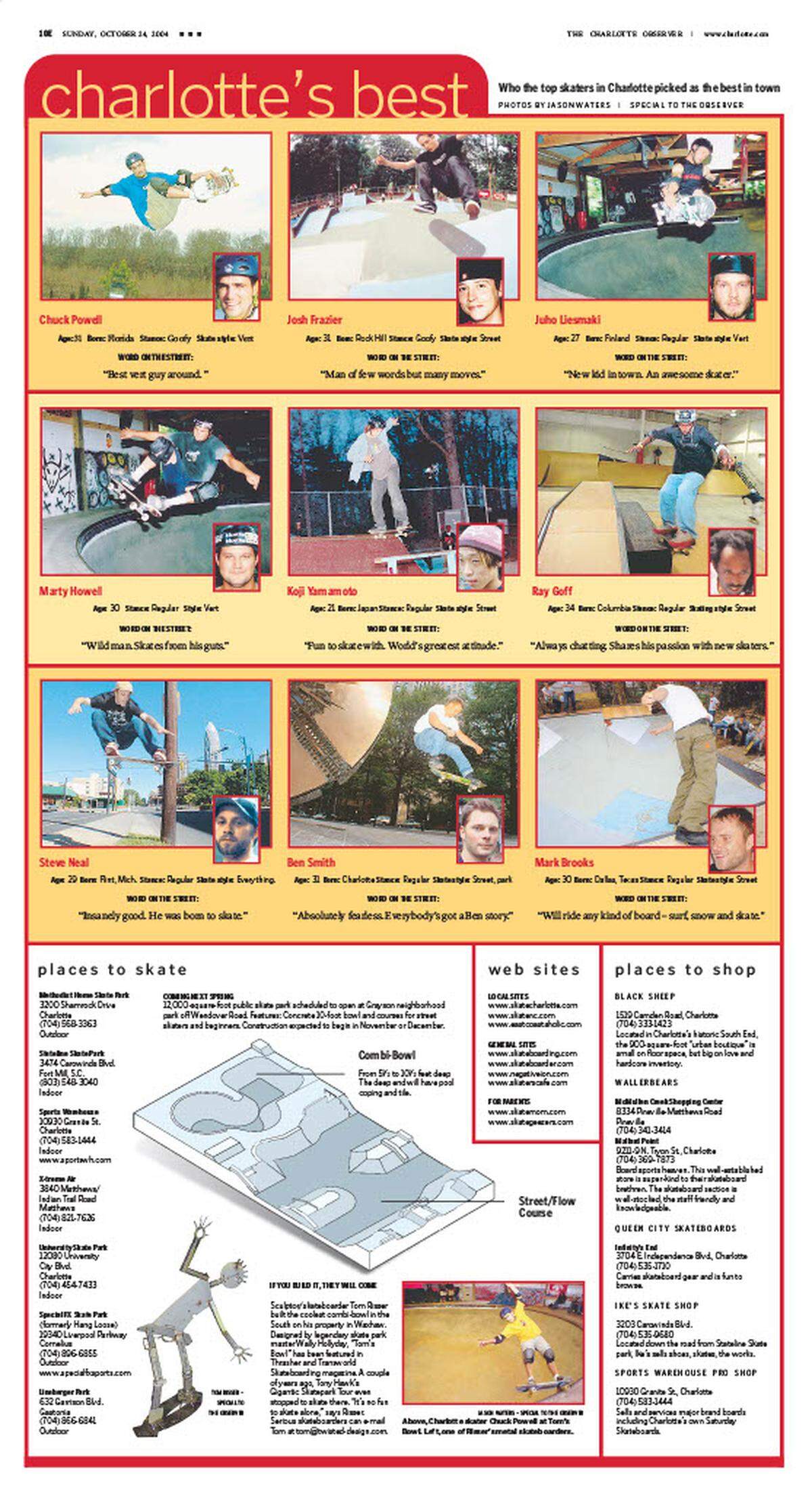 Wayne “Ray” Goff appeared in a 2004 spread on Charlotte’s top skaters.