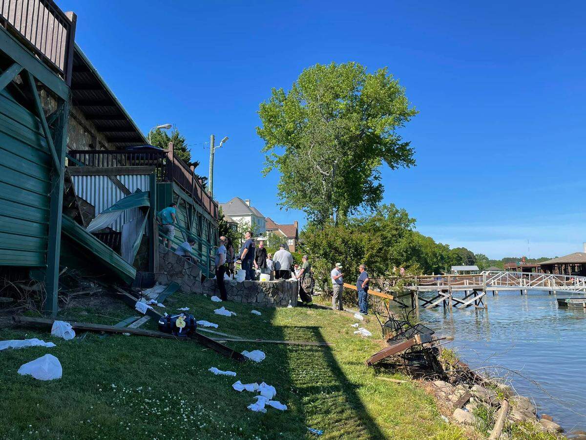 More than 40 people fell and 11 were taken to the hospital after a deck collapsed during a birthday party in Tennessee, officials say.