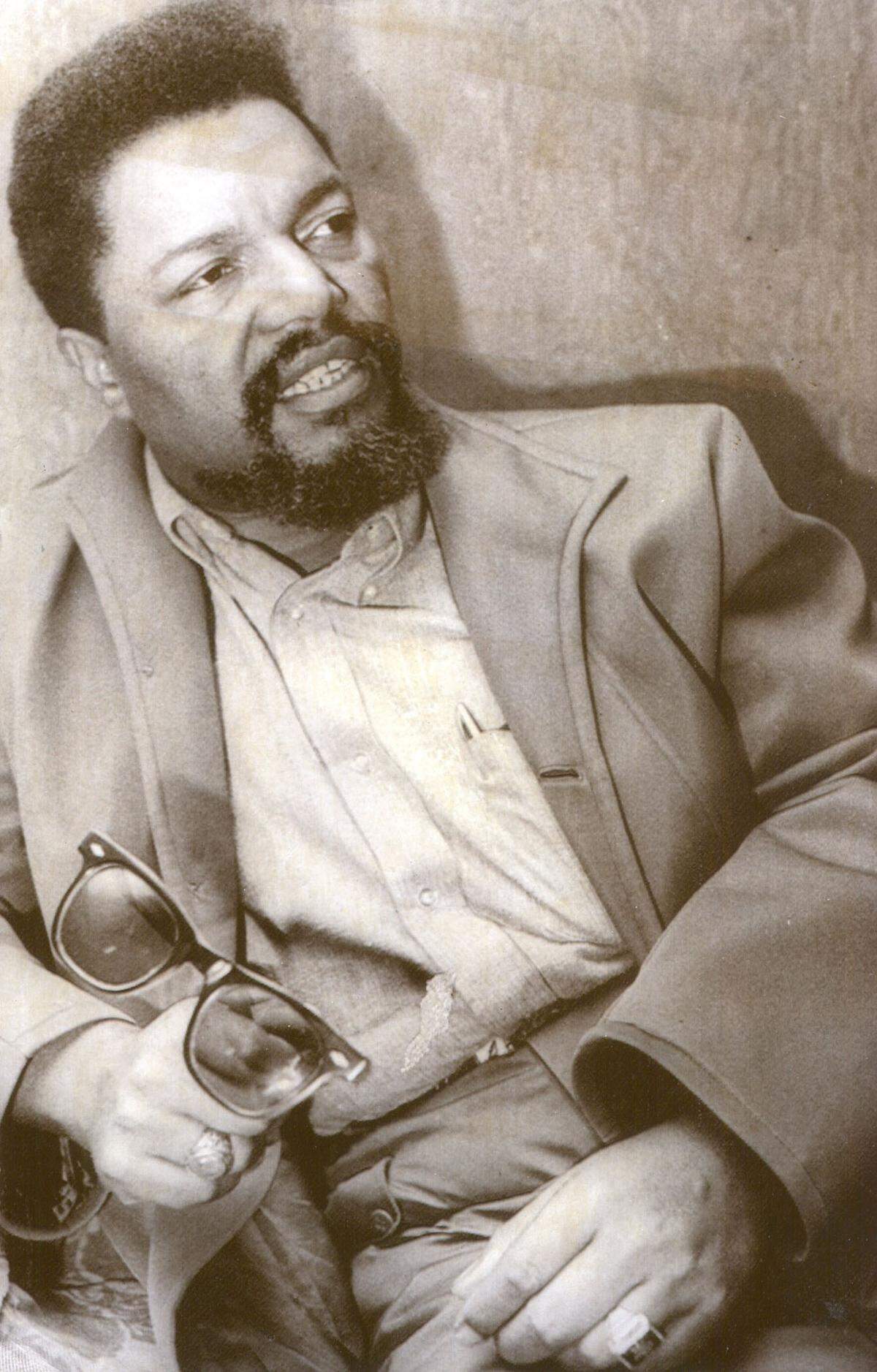 Robert Franklin Williams, in 1969, the year he returned to the U.S., and settled in Michigan where he worked to clear false kidnapping charges from 1961 in Monroe. The charges were dropped in 1975.