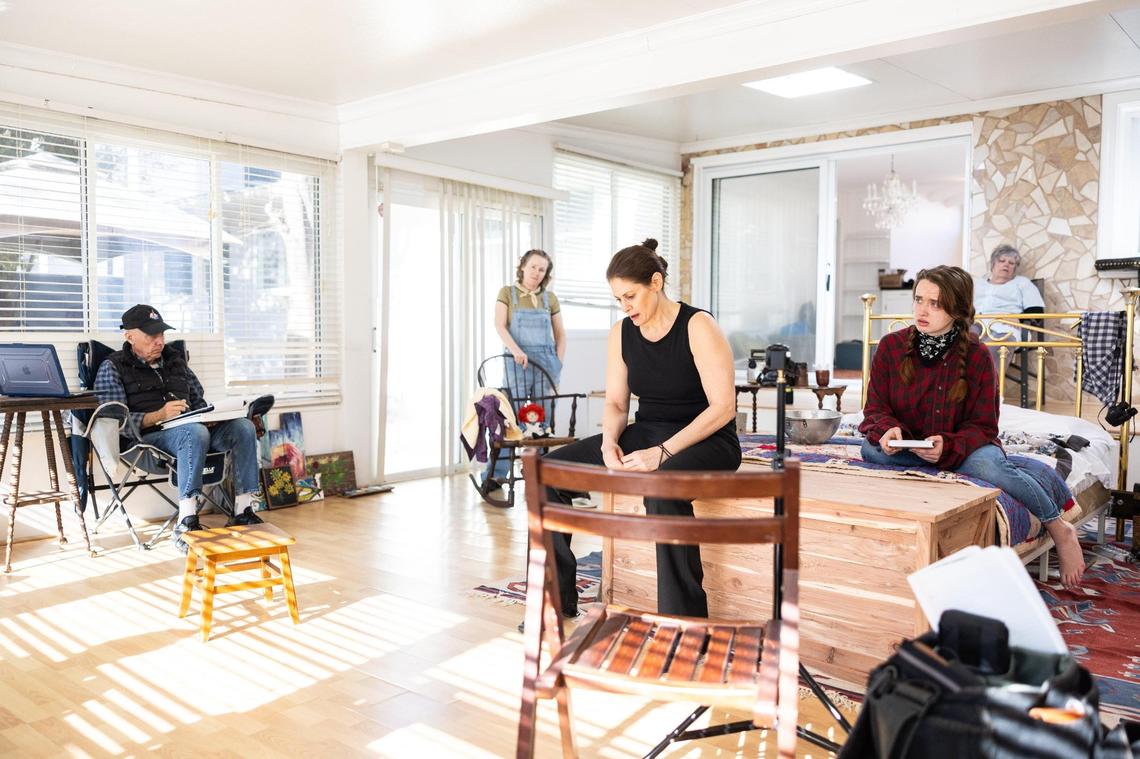 A rehearsal for the play “Alabaster,” which will run from Feb. 27-March 16 at Van Every Auditorium in Mint Museum Randolph.