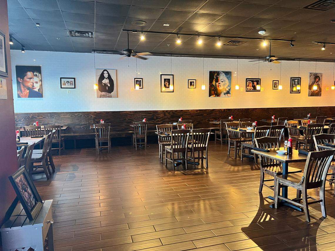 You’ll spot Michael Douglas and Sharon Stone, Cher, Prince and several other famous artists up on the walls at Marchellos Neighborhood Italian.