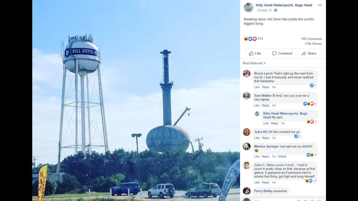 ‘World’s biggest bong’ built on the Outer Banks? No, but many say it looks like it