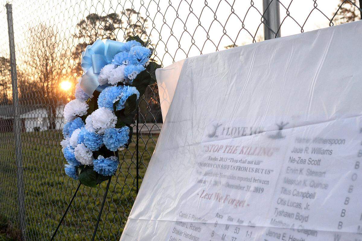 In January, a memorial to Charlotte’s 2019 homicide victims was posted on Catherine Simmons Avenue, about three miles north of uptown Charlotte. Three of last year’s killings took place on that half-mile-long street.
