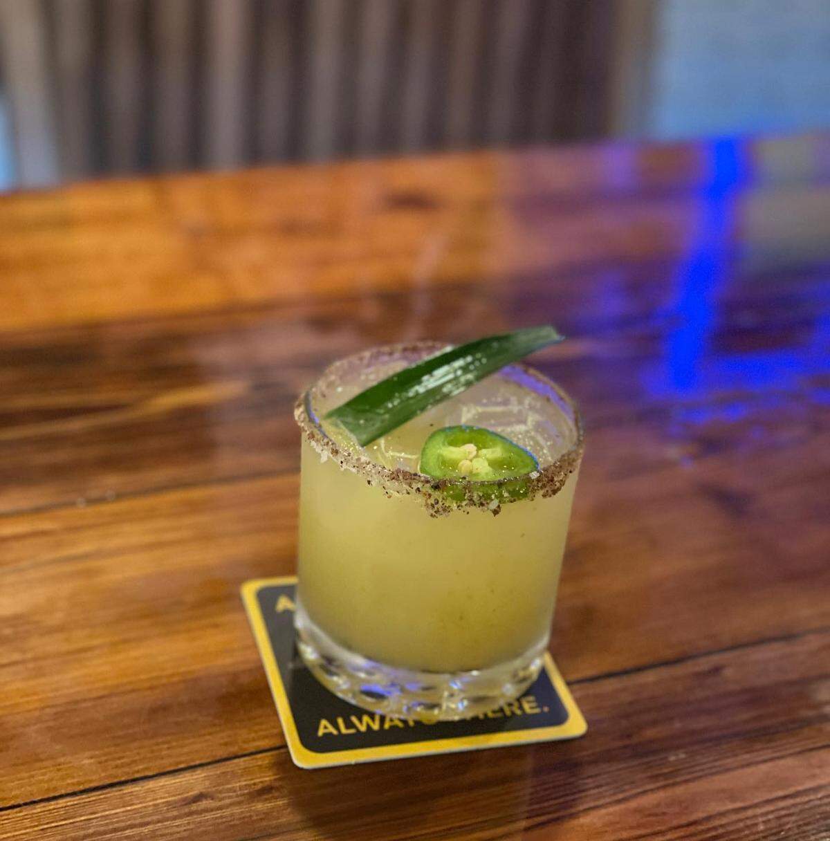Jalapeno pineapple margarita at Latitudes Bar and Grill in Lake Norman.