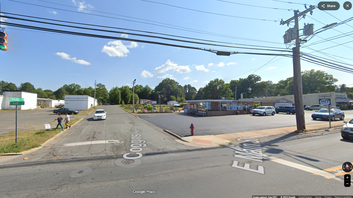 Investigators say 50 people were gathered on Coggins Avenue in Albemarle when a vehicle was driven through the crowd, injuring five, Albemarle police say.