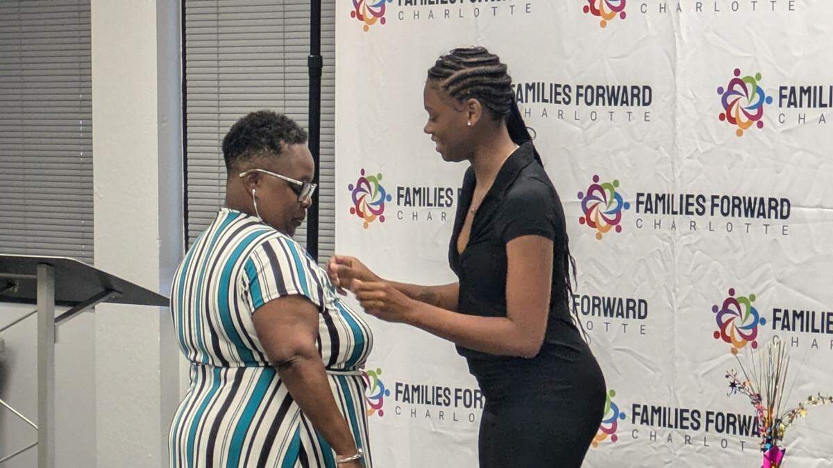 Elaine Brown (left) once was homeless and lived in poverty until she found assistance and hope in Families Forward Charlotte.