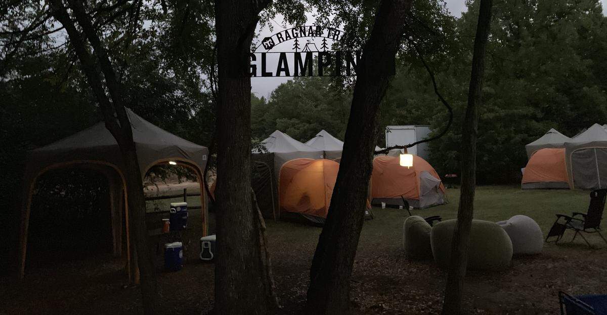 In 2019, the Ragnar Trail Carolinas included a “glamping” section.