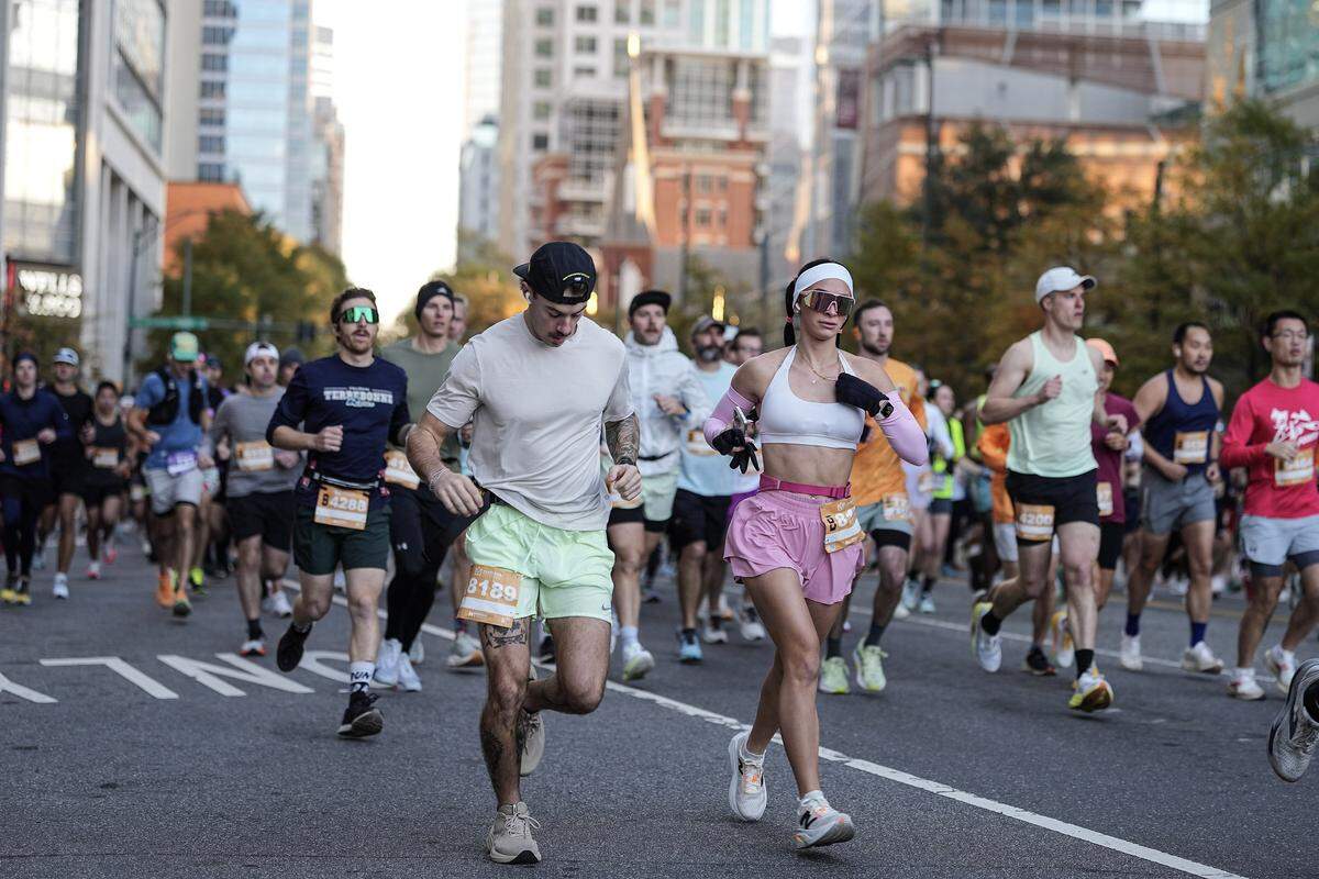 Participants compete in the Novant Health Charlotte Marathon Saturday, Nov. 15, 2025, in Charlotte, N.C.