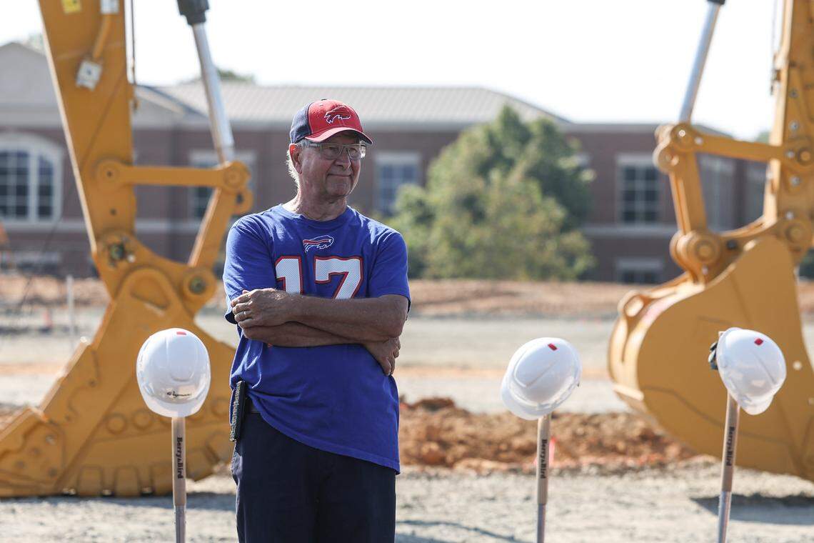 “A year from today, at two o’clock in the morning, I’ll be here in this parking lot waiting to walk into the store with my grocery list to do my shopping at Wegmans for the first time,” says Tim Goldbach, a fan of the grocery chain Wegmans, after watching the groundbreaking for a store that will open in fall 2026 in Ballantyne.