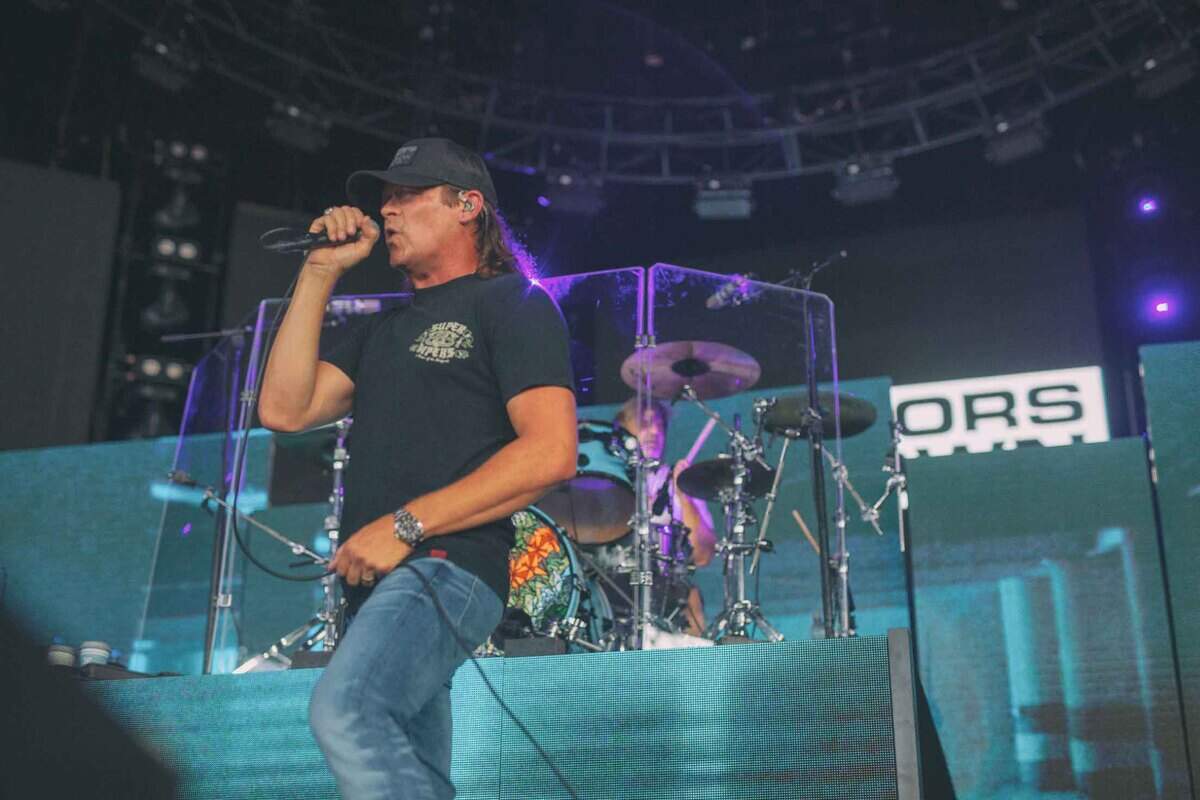 Lead singer Brad Arnold of 3 Doors Down performs with the band at PNC Music Pavilion in Charlotte on Friday night.