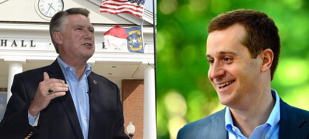 Pastor Mark Harris, left, and former Marine and businessman Dan McCready, right, are vying for the N.C. 9th District congressional seat.