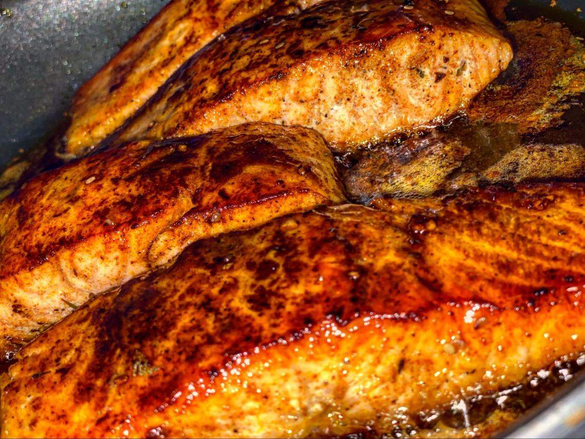 Luxury Foods Catering’s Honey Butter Pan-Seared Salmon.