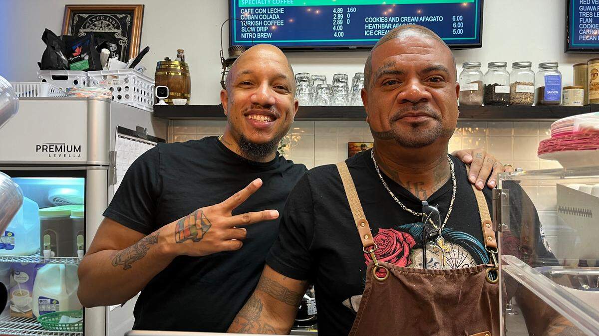 Tattoo artist Danny Lebron and Bill and Bob’s Coffee Bar owner Albert Jeanniton, who’s more widely known as Al Fliction from “Ink Masters.”