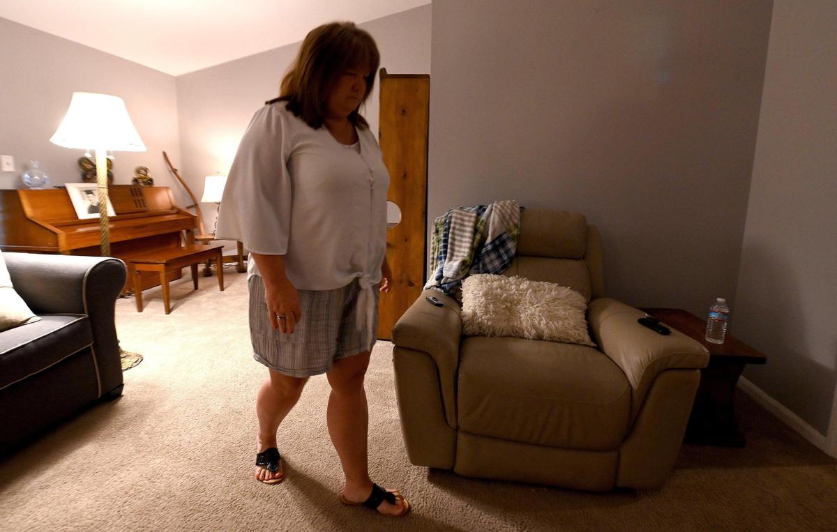 Shelley Allen walks into the kitchen of her Mint Hill home. Allen has had to learn how to navigate the house she’s lived in for 32 years as she has suddenly lost her vision.