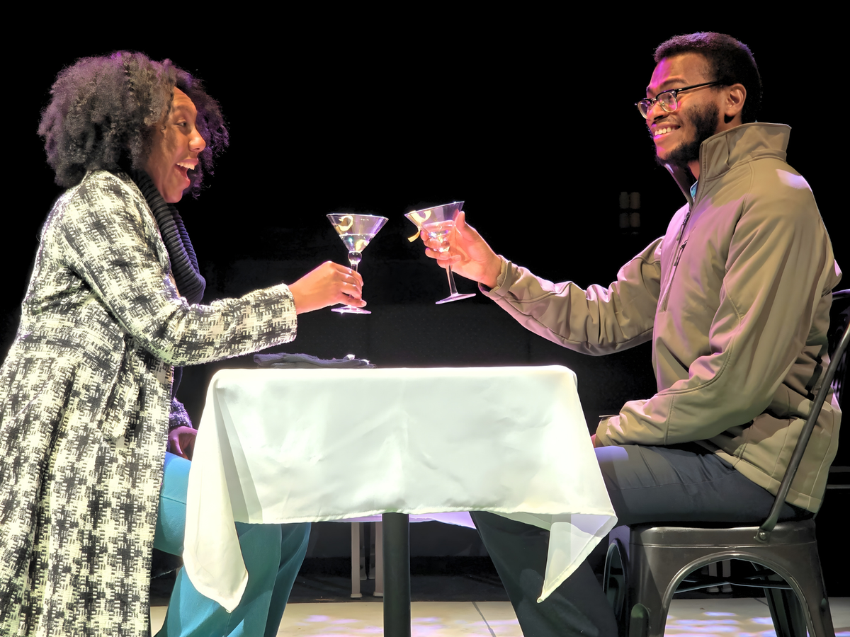 Corrina (Frandasia ‘Frannie’ Williams) and Kenneth (Miles Thompson) in a scene from ‘Primary Trust’ at Three Bone Theatre. 