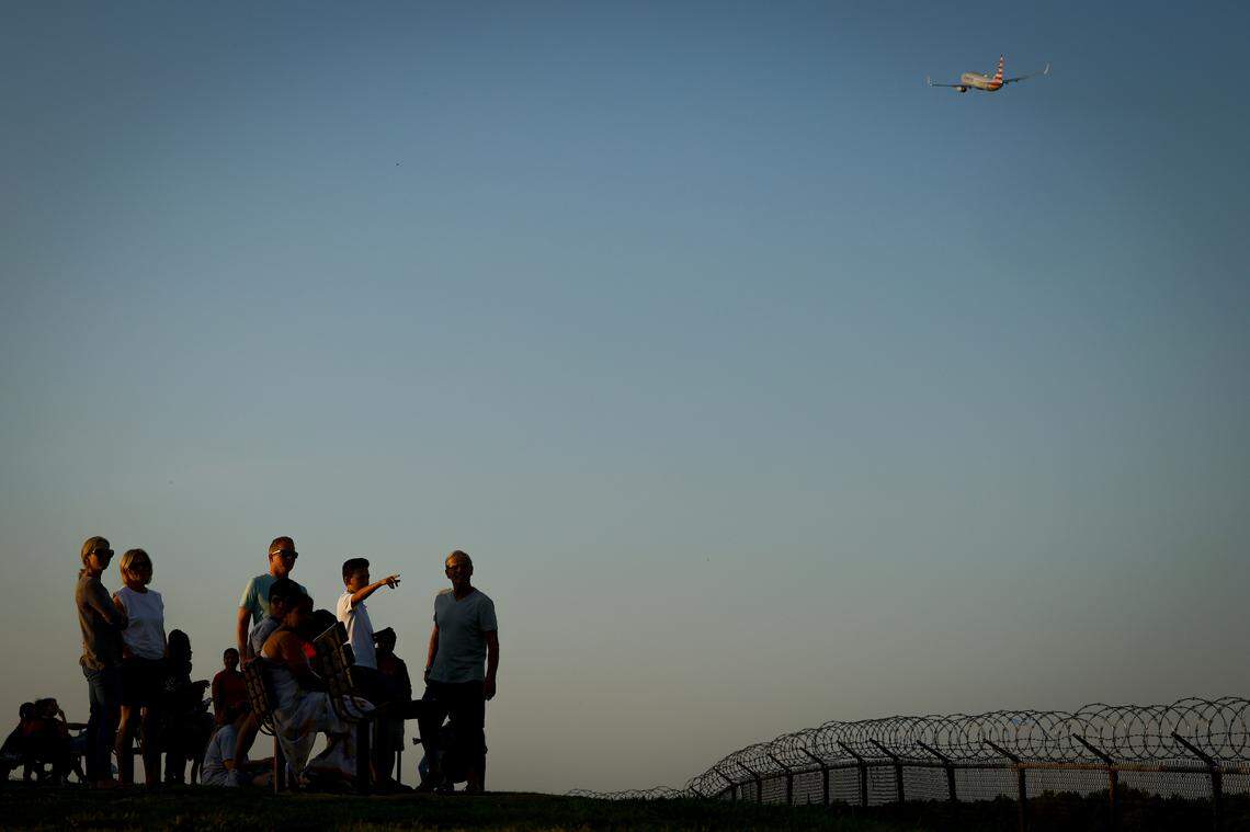 The Charlotte Douglas airport overlook sits just a few hundred yards from the active runways at the airport.