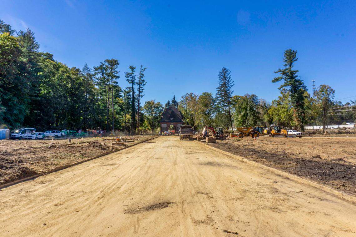 Crews working at Biltmore Estate in Asheville.