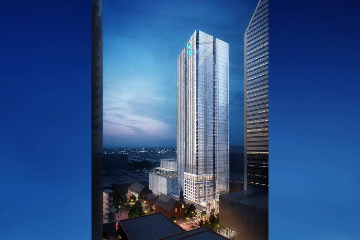 A rendering of the 40-story tower Duke Energy plans to occupy at 525 South Tryon St. in uptown Charlotte.