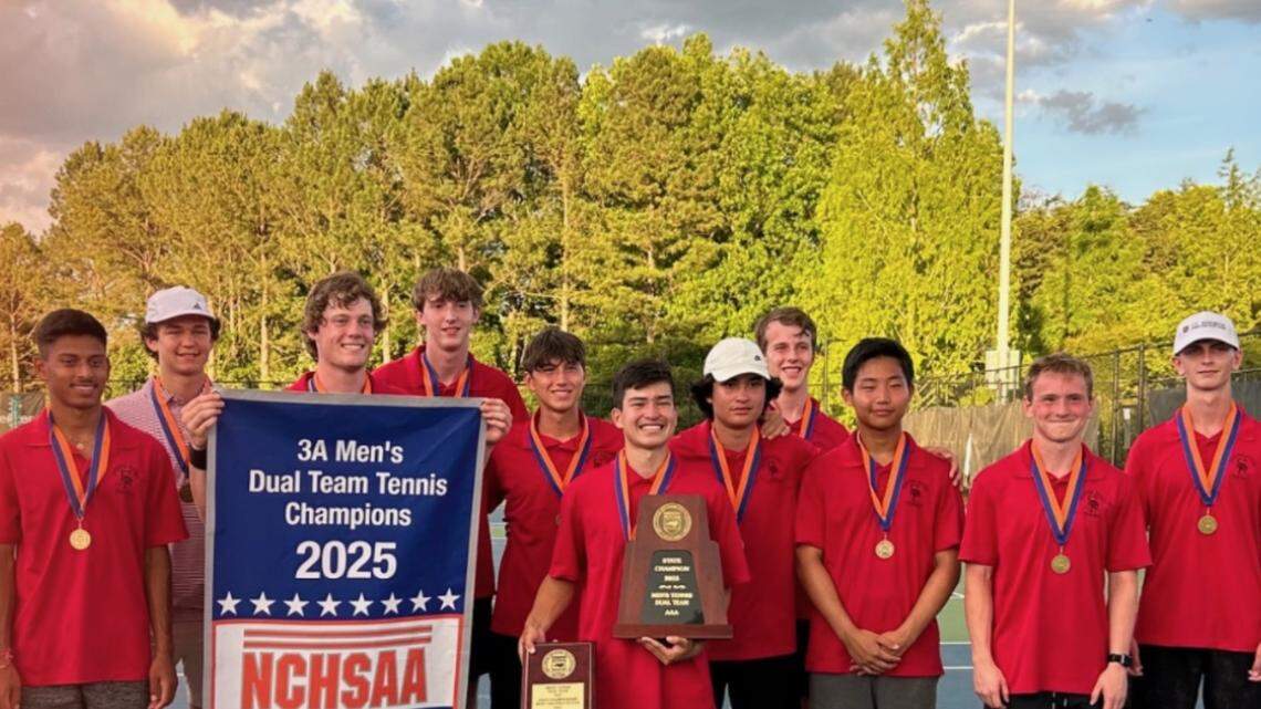 South Point won its second straight NCHSAA dual team boys’ tennis title in 2025.