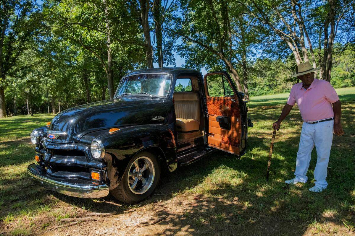 This photograph depicts Malik Norman’s maternal grandfather, Richard Allen Coffey, and his prized truck. The image is part of Norman’s “Visual Waters of Mineral Springs,” series, a photographic archive for the rural Black community in Mineral Springs where Norman’s family has lived for generations.
