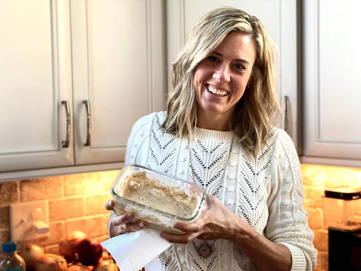 Jamie Brown is feeding the starter for Supperland’s breads daily.