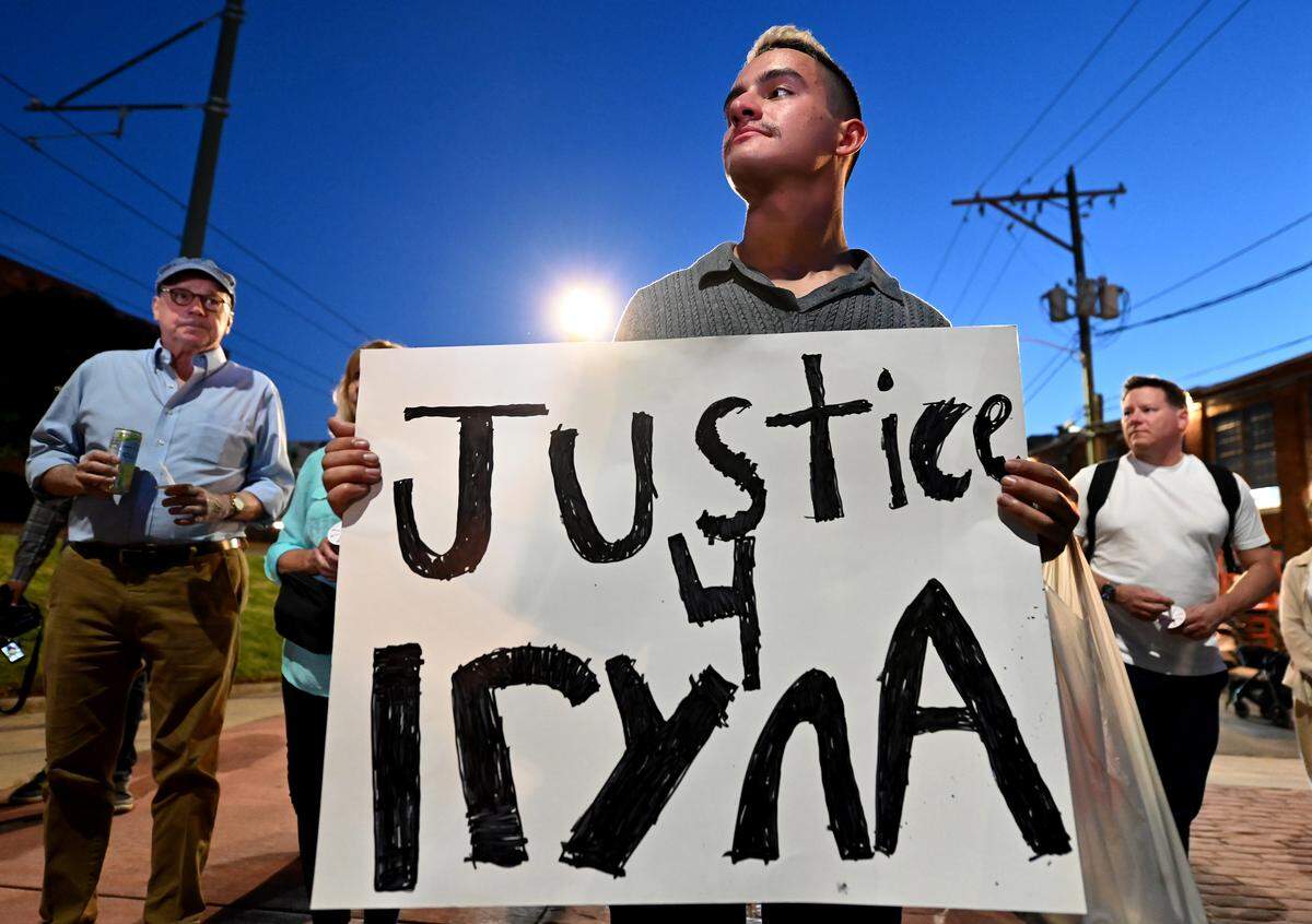 Michael Bermudez drove from Spartanburg, S.C., to attend a memorial service for Iryna Zarutska on Monday in Charlotte.