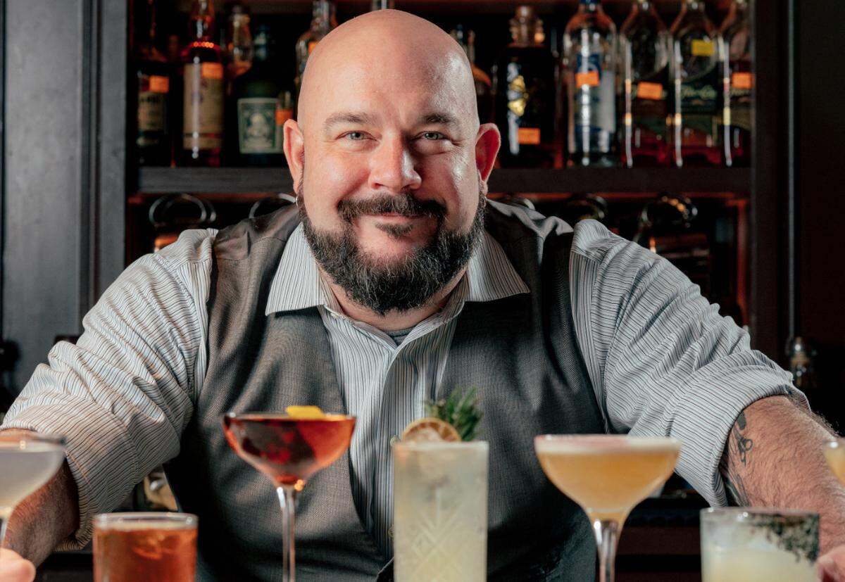 Stefan Huebner, co-owner and head mixologist at Dot Dot Dot