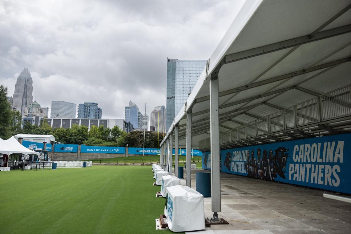 A look at the back of the fan seating area for the Panthers Training Camp in Charlotte, N.C., on Monday, July 22, 2024.
