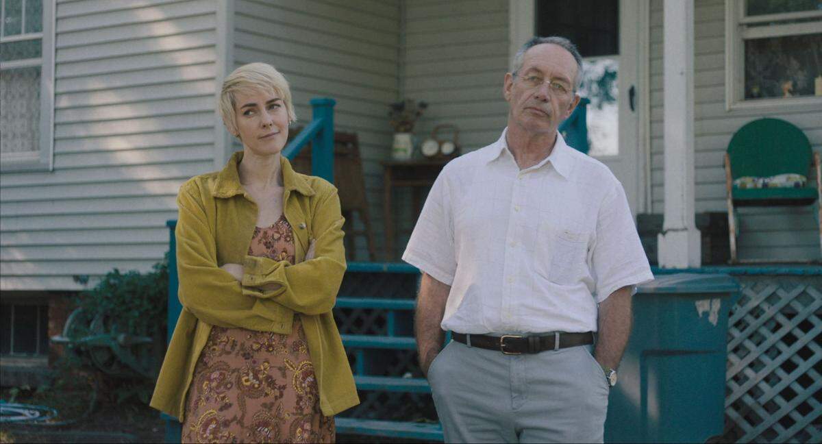 Jena Malone and Robert Hunger-Bühler in a scene from “Adopting Audrey.”