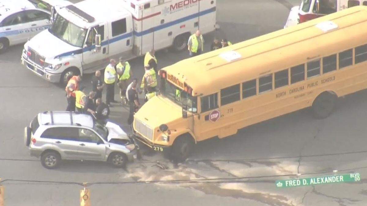 CMS officials say 19 students were on board the bus, number 279 from Paw Creek Elementary, at the time of the crash.