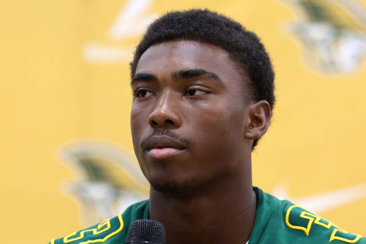 Independence Patriots quarterback Jared Street during the Mecklenburg County Power 6 media day on Tuesday, Aug. 5, 2025 at Independence High School. 