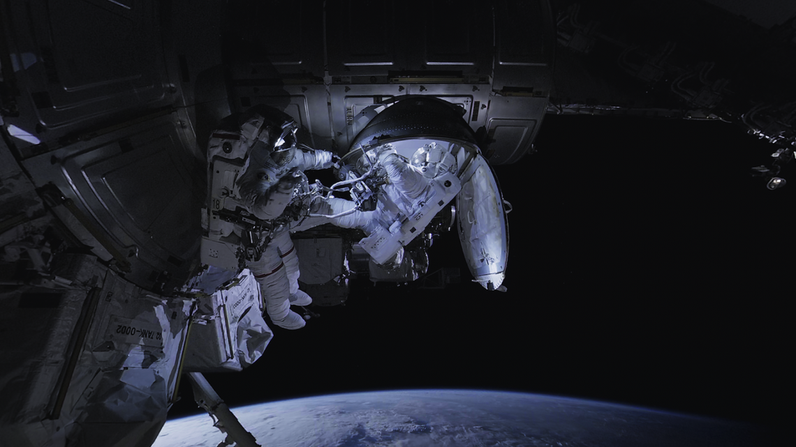 At the immersive-exhibit “Space Explorers: The Infinite,” visitors hang out on the International Space Station with astronauts.