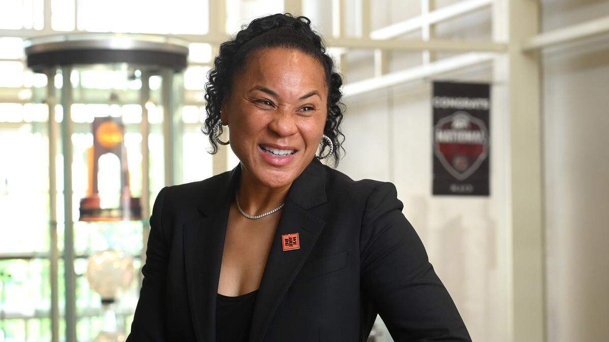 University of South Carolina head women’s basketball coach Dawn Staley on Monday, August 20, 2022 in Columbia, SC. Staley won numerous awards during her playing career including three Olympic gold medals and is a member of the Basketball Hall of Fame. As a coach, Staley has lead two team’s to the NCAA Division I championship.