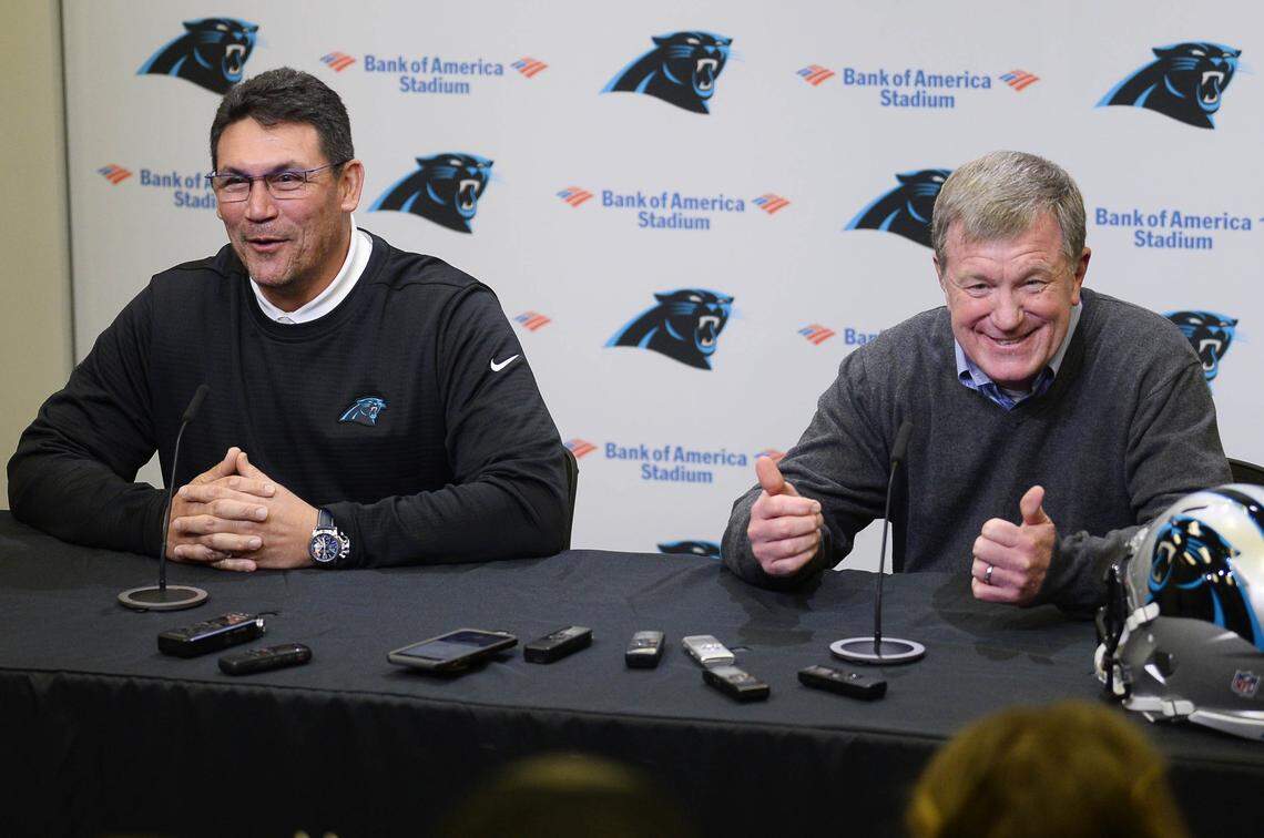 Marty Hurney and head coach Ron Rivera are entering their fourth draft together with the Panthers.