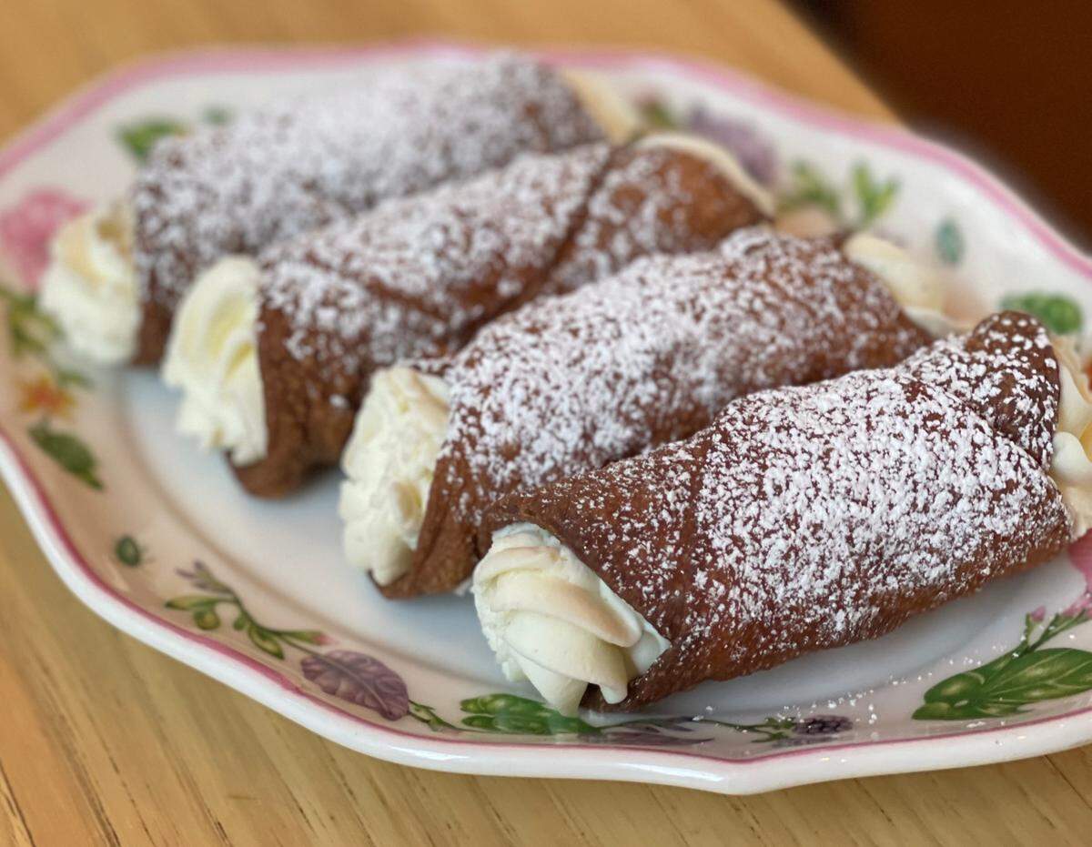 Housemade cannolis at Ever Andalo with vanilla-ricotta cream.