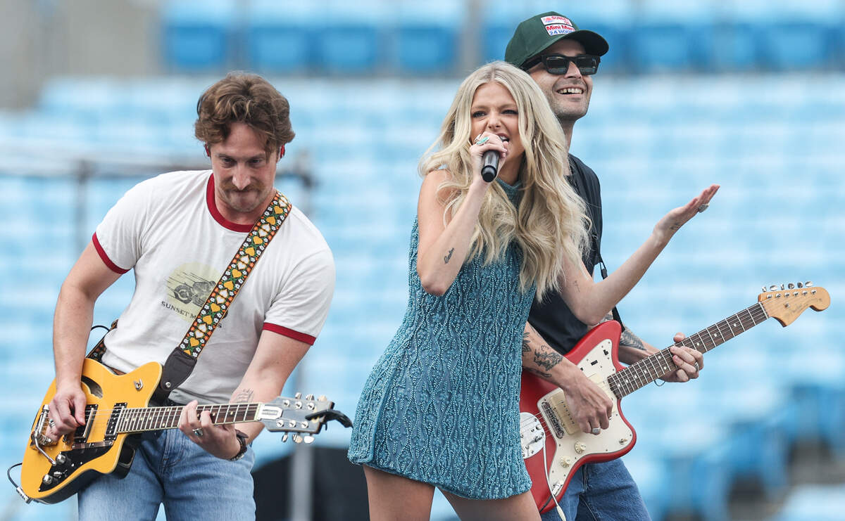 Davidson native Carter Faith opens the “Big Ass Stadium Tour” for Post Malone and Jelly Roll at Bank of America Stadium in Charlotte on Tuesday.