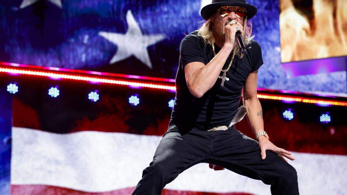 Kid Rock performs at the Republican National Convention in Milwaukee, Wisconsin, in July 2024. The Charlotte Observer was not invited to photograph Kid Rock’s concert at Truliant Amphitheater on Saturday night.