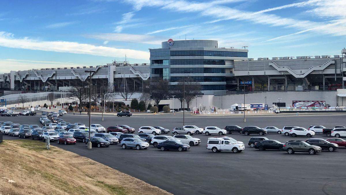 A mass vaccination event at Charlotte Motor Speedway in Concord opened at 7:30 a.m. Friday, January 22, 2021. Appointments are full for the event, a public-private partnership between the speedway, Honeywell, Atrium Health and Tepper Sports & Entertainment.