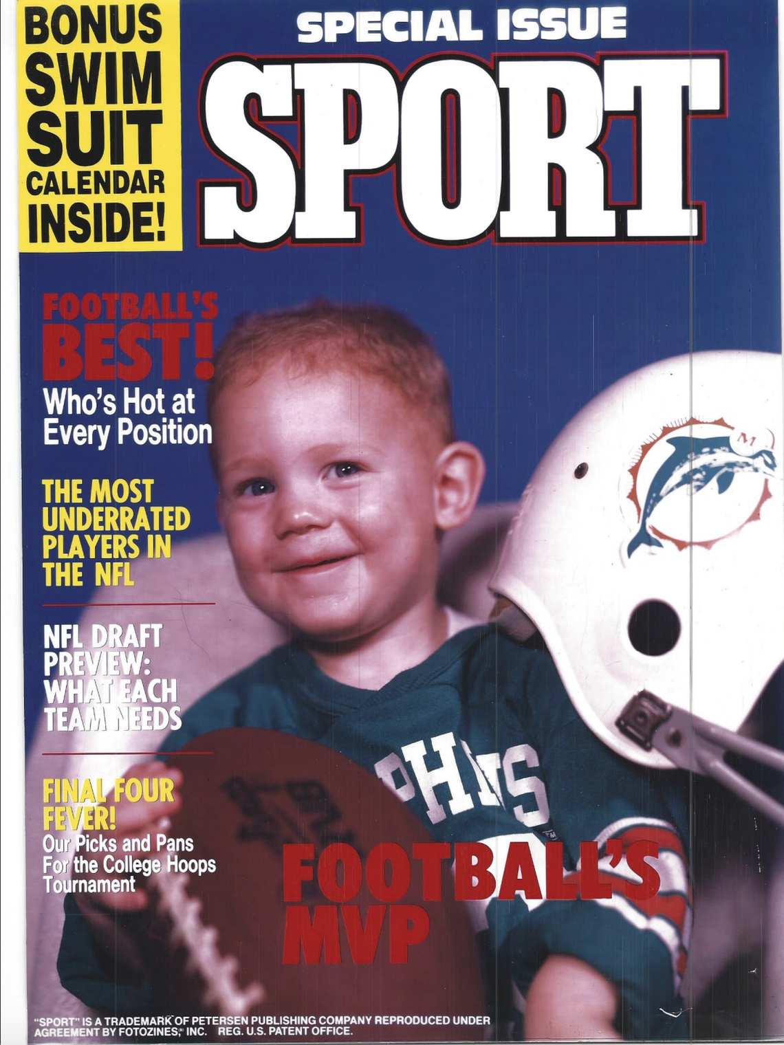 Panthers offensive coordinator Joe Brady as a baby dressed in Miami Dolphins gear. (credit Jodi Brady/Brady family)