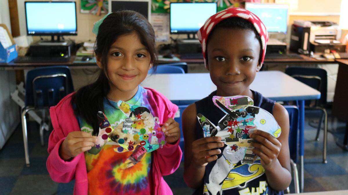 Arts Impact Charlotte is a research study being done by UNC Charlotte’s College of Arts + Architecture to examine the impact of the arts on Charlotte. One of the groups included in the study is The Arts Empowerment Project, which matches at-risk children with arts programs. These two girls made rainbow fish at Free Art Friday.