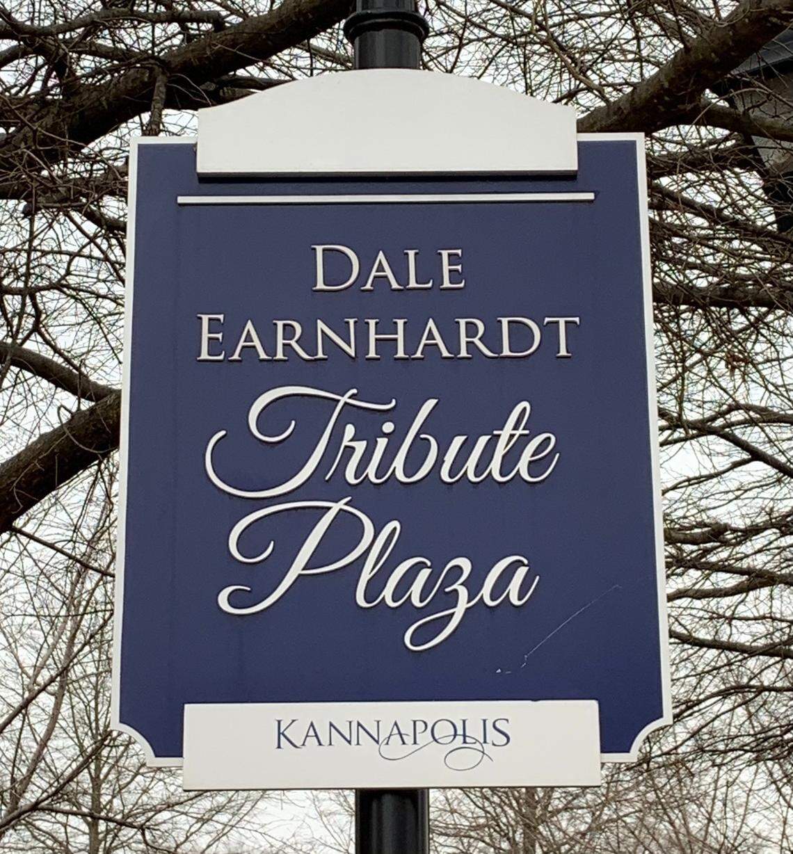 The “Dale Earnhardt Tribute Plaza” in Kannapolis N.C., 25 miles northeast of Charlotte, includes a small park and a nine-foot statue of hometown hero Dale Earnhardt.