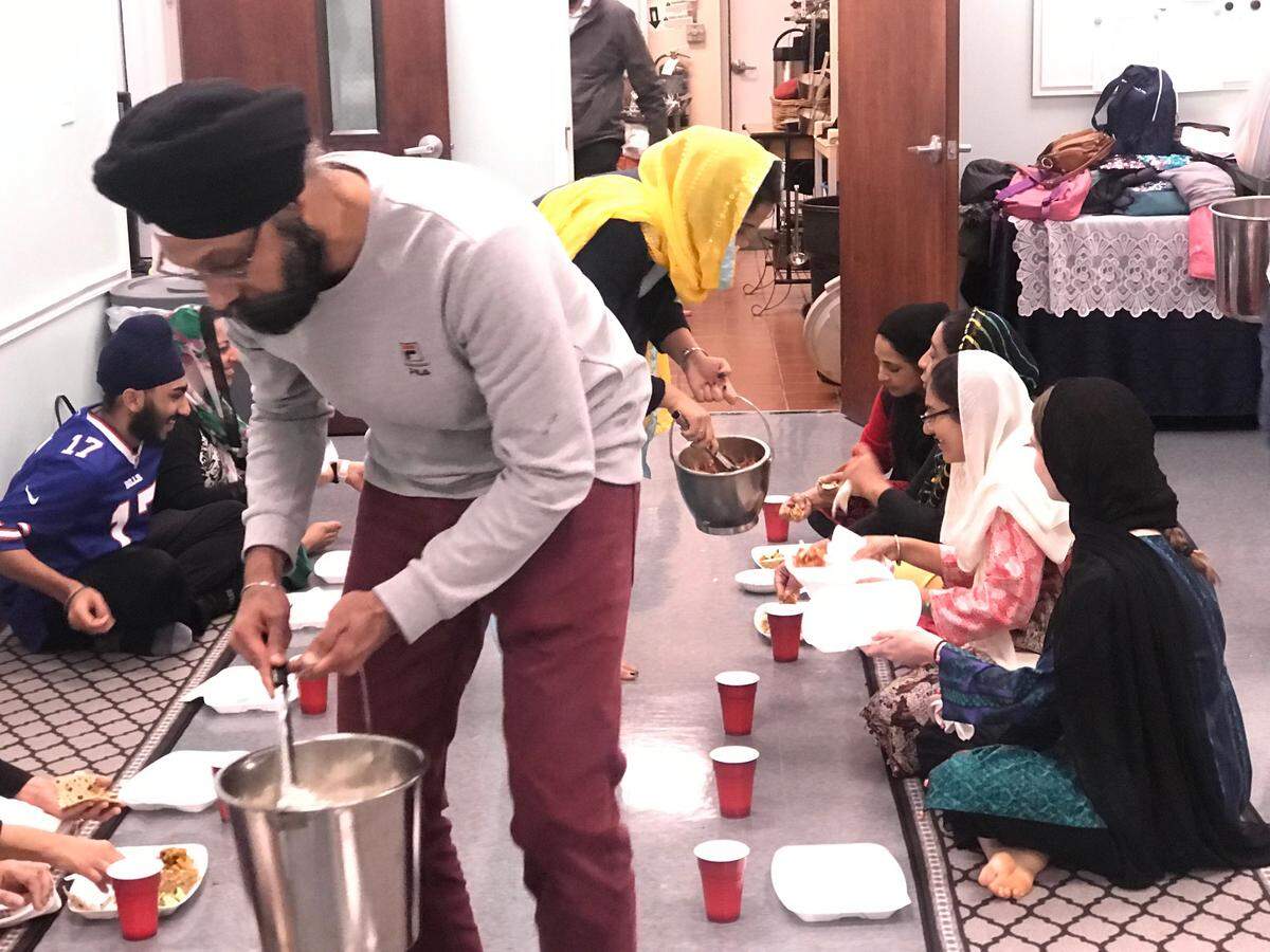 The langar in Sikhism is the community meal served by the community kitchen of a Gurdwara. At the Gurdwara Sahib Khalsa Darbar on January 22, 2023, in south Charlotte it still remains an integral part of Sunday services, and despite repeated acts of vandalism at the house of worship remains open to the community.