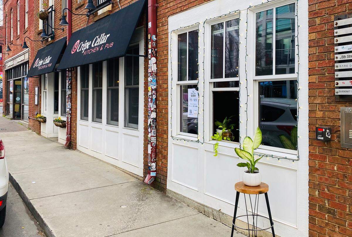 The Crepe Cellar walk-up window in NoDa.
