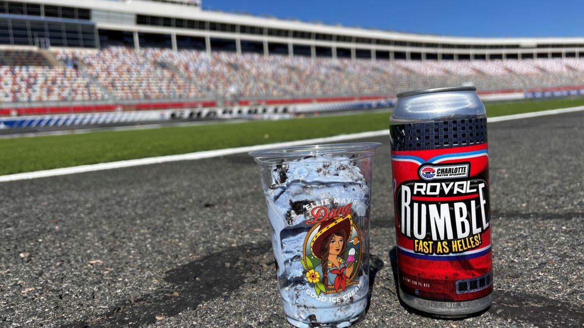 Rocky ROVAL Ice Cream and ROVAL Rumble Beer will be available for NASCAR fans at Charlotte Motor Speedway this weekend.