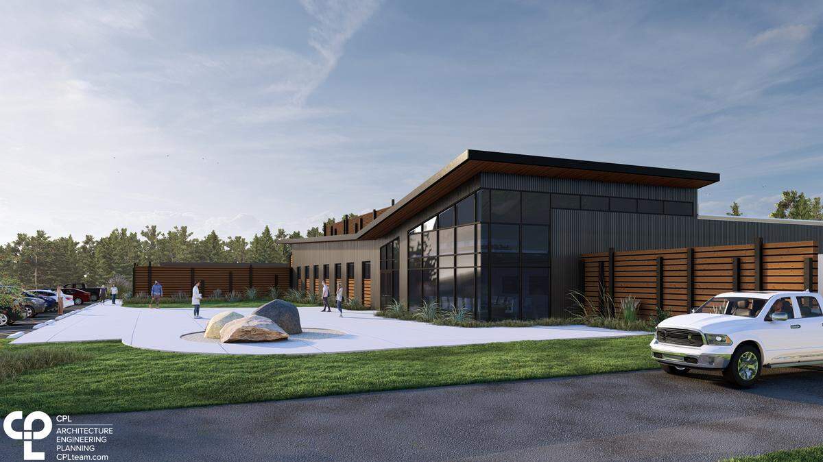 This rendering shows the front of the Union County Food Innovation Center planned for construction in Wingate.