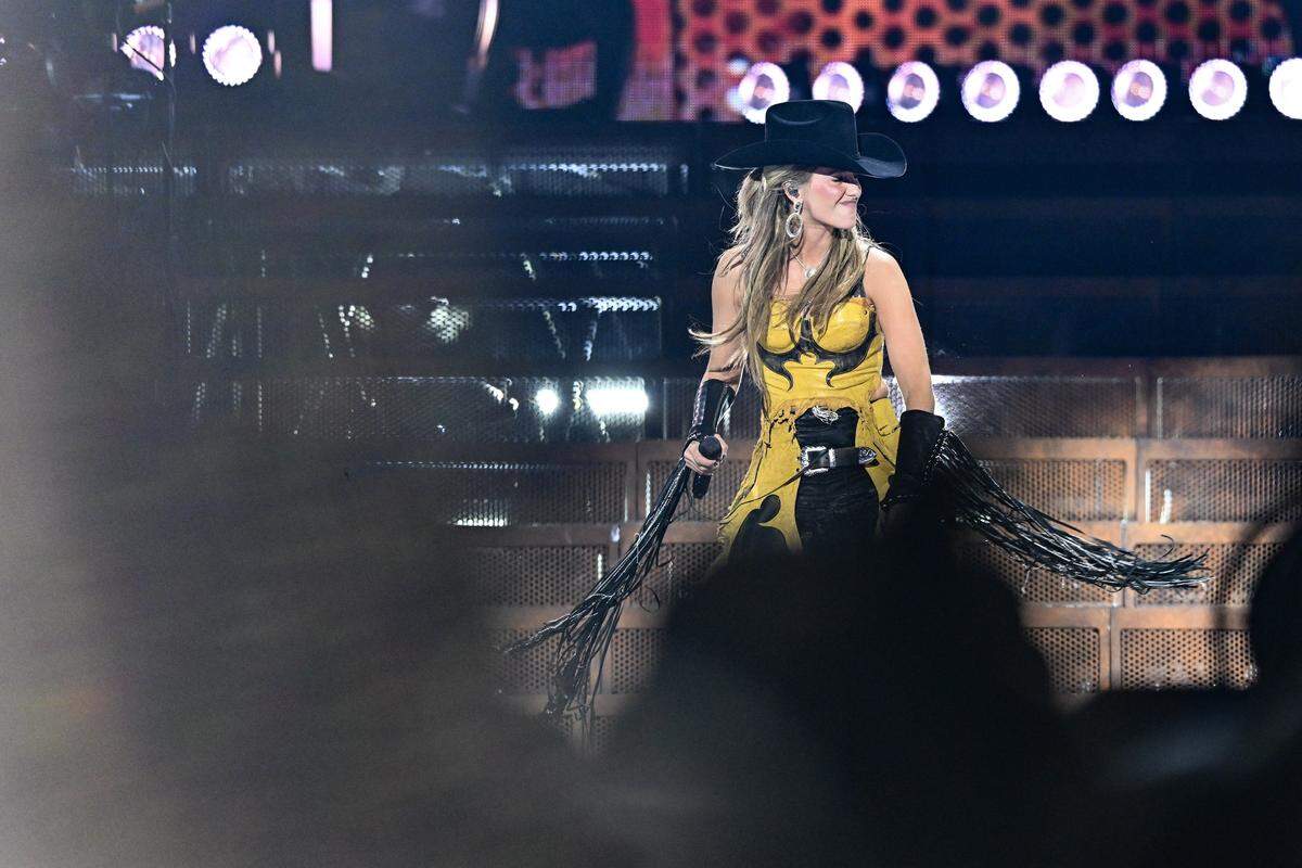 Lainey Wilson performs at the Spectrum Center Saturday, Oct. 25, 2025, in Charlotte, N.C.